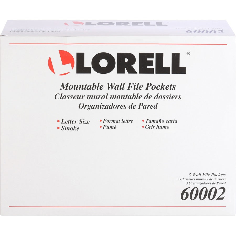 Lorell Wall File Pockets - 14.75" Height x 13.13" Width x 4.25" Depth - Smoke - 3 / Pack