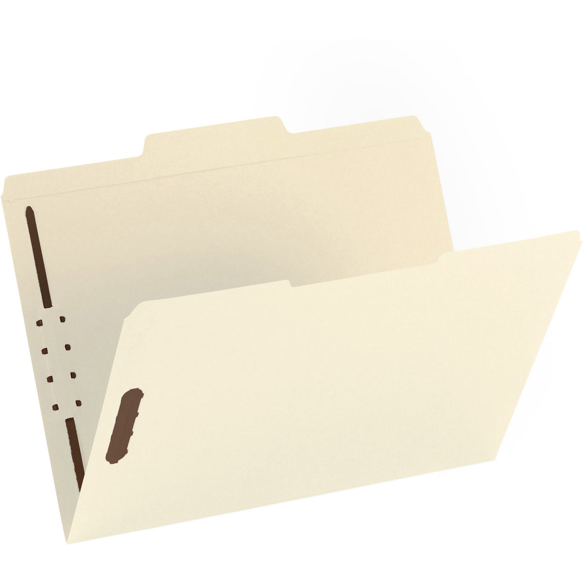 Business Source 1/3 Tab Cut Letter Recycled Fastener Folder - 8 1/2" x 11" - 2 Fastener - Manila - 10% Recycled - 50 / B