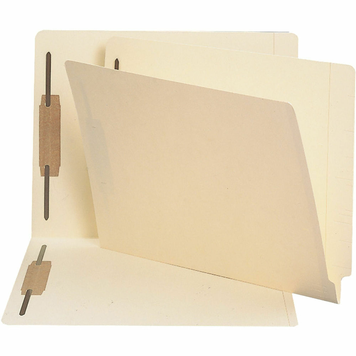 Business Source Straight Tab Cut Letter Recycled Fastener Folder - 8 1/2" x 11" - 2 Fastener - 2" Fastener Capacity - En