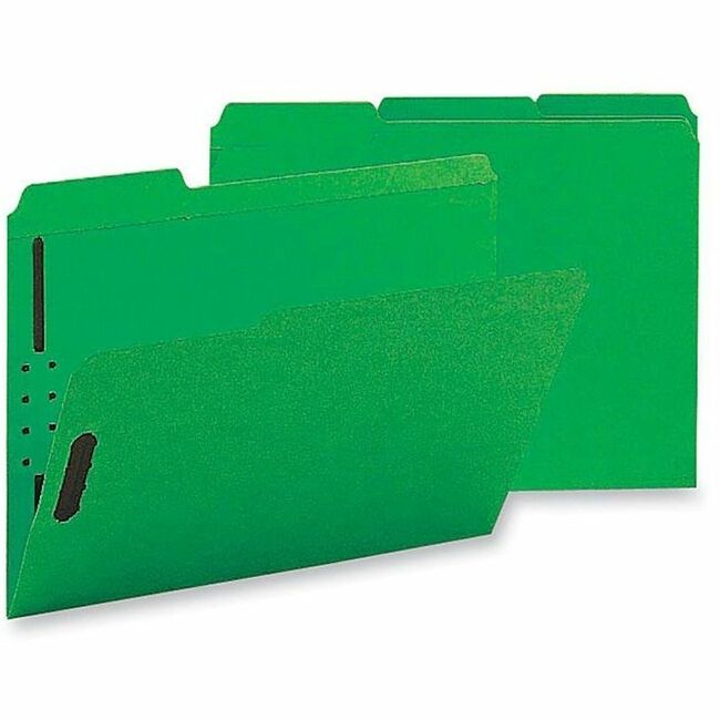 Business Source 1/3 Tab Cut Letter Recycled Fastener Folder - 8 1/2" x 11" - 3/4" Expansion - 2 Fastener - 2" Fastener C