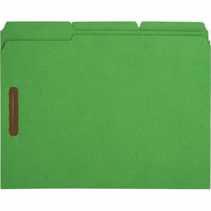 Business Source 1/3 Tab Cut Letter Recycled Fastener Folder - 8 1/2" x 11" - 3/4" Expansion - 2 Fastener - 2" Fastener C