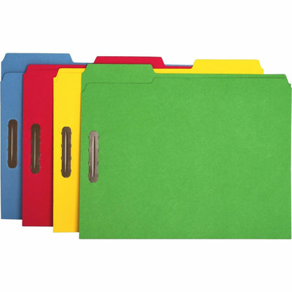 Business Source 1/3 Tab Cut Letter Recycled Fastener Folder - 8 1/2" x 11" - 3/4" Expansion - 2 Fastener - 2" Fastener C