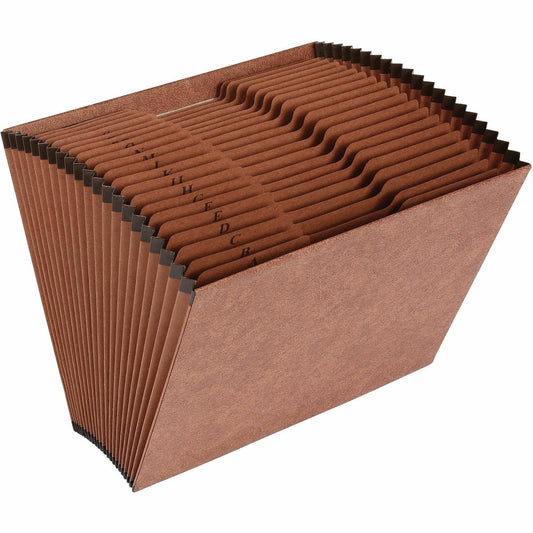 Business Source Letter Recycled Expanding File - 8 1/2" x 11" - 21 Pocket - Brown - 30% Recycled - 1 Each