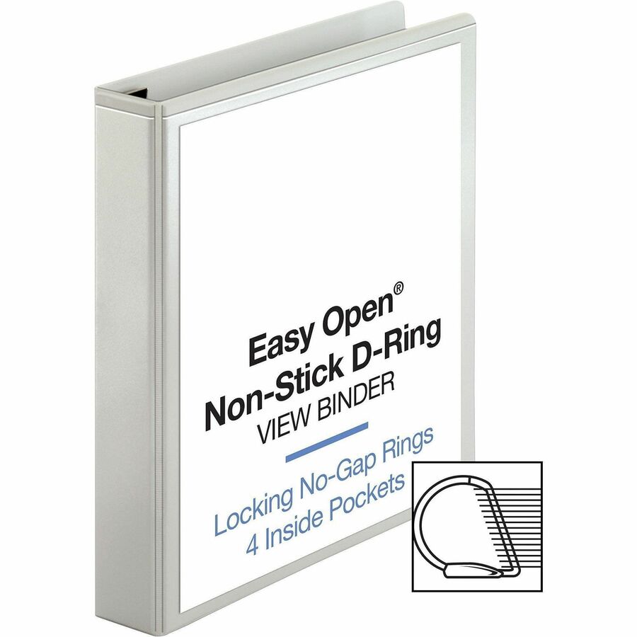 Business Source Locking D-Ring View Binder - 1 1/2" Binder Capacity - Letter - 8 1/2" x 11" Sheet Size - 325 Sheet Capac