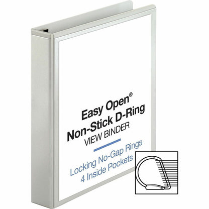 Business Source Locking D-Ring View Binder - 1 1/2" Binder Capacity - Letter - 8 1/2" x 11" Sheet Size - 325 Sheet Capac