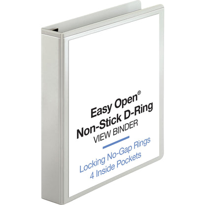 Business Source Locking D-Ring View Binder - 1 1/2" Binder Capacity - Letter - 8 1/2" x 11" Sheet Size - 325 Sheet Capac