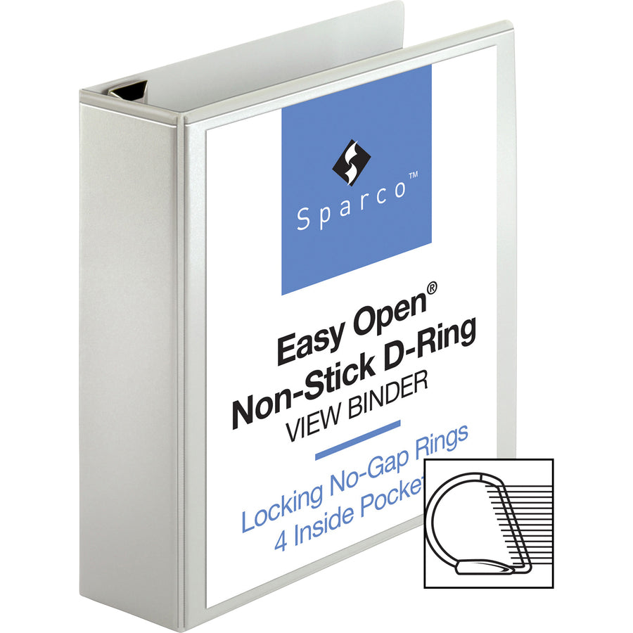 Business Source Locking D-Ring View Binder - 3" Binder Capacity - Letter - 8 1/2" x 11" Sheet Size - 650 Sheet Capacity 
