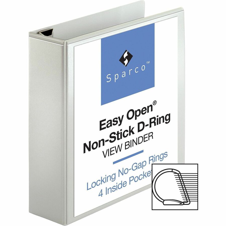Business Source Locking D-Ring View Binder - 3" Binder Capacity - Letter - 8 1/2" x 11" Sheet Size - 650 Sheet Capacity 