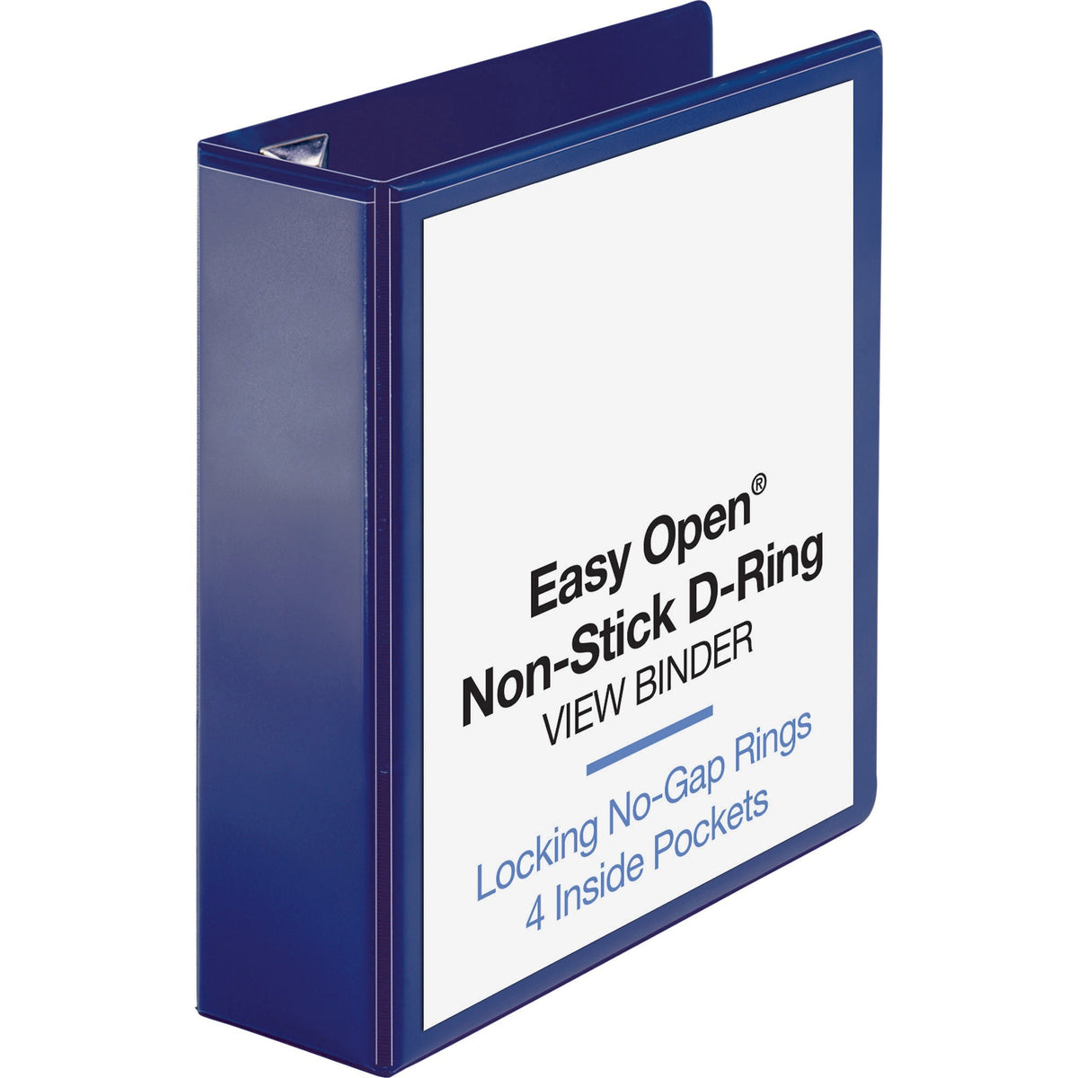 Business Source Navy D-ring Binder - 3" Binder Capacity - Letter - 8 1/2" x 11" Sheet Size - Fastener: D-Ring - Pocket: 