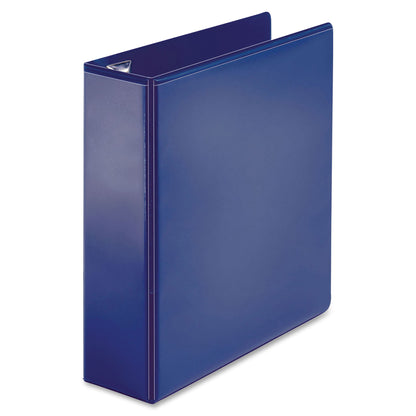 Business Source Navy D-ring Binder - 3" Binder Capacity - Letter - 8 1/2" x 11" Sheet Size - Fastener: D-Ring - Pocket: 