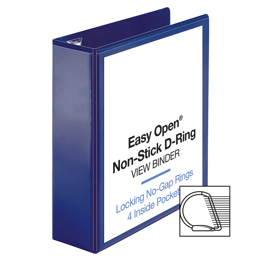 Business Source Navy D-ring Binder - 3" Binder Capacity - Letter - 8 1/2" x 11" Sheet Size - Fastener: D-Ring - Pocket: 