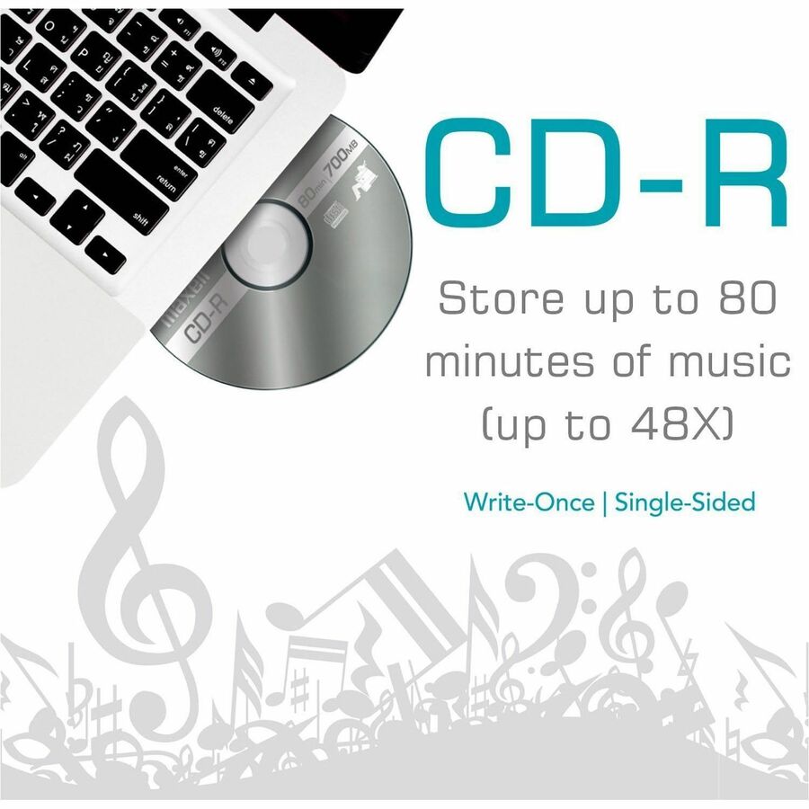 Maxell CD-R700 CD Recordable Media - CD-R - 48x - 700 MB - 50 / Pack - 120mm - 1.33 Hour Maximum Recording Time