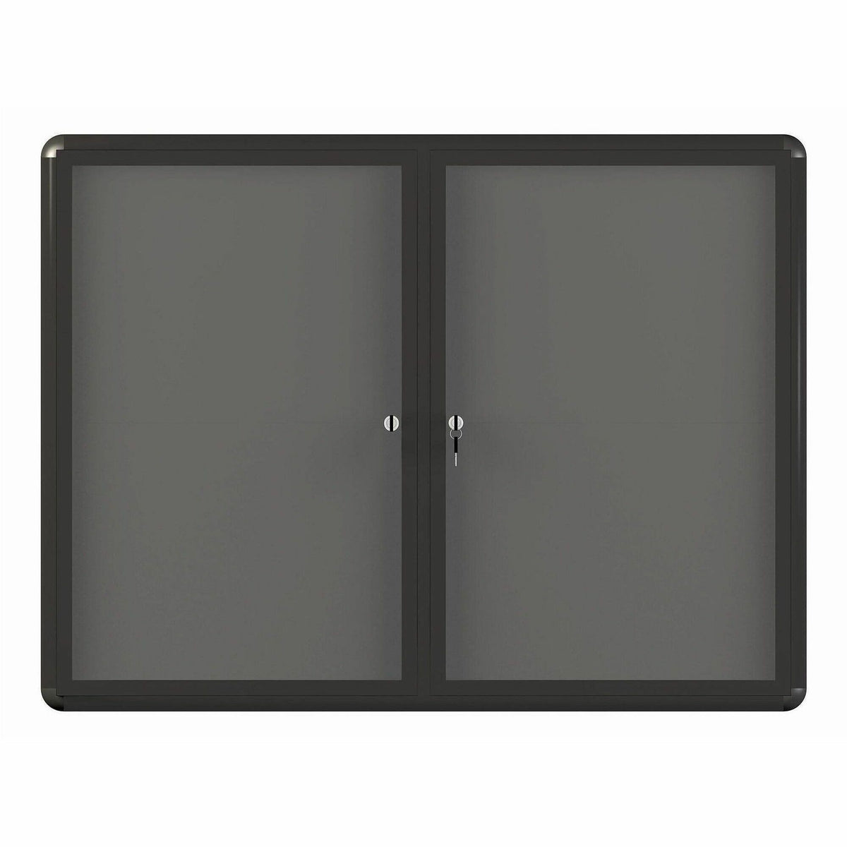 Bi-office Enclosed Fabric Bulletin Board With Aluminum Frame, 36" x 48" , Grey/Graphite - Gray Fabric Surface - 1 Each