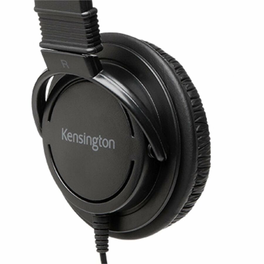 Kensington USB-A Headphones with Mic - Stereo - USB Type A - Wired - Over-the-head - Binaural - Supra-aural - 6 ft Cable