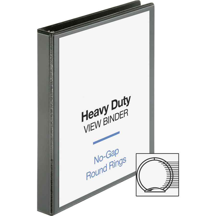 Business Source Heavy-duty View Binder - 1" Binder Capacity - Letter - 8 1/2" x 11" Sheet Size - 225 Sheet Capacity - Fa