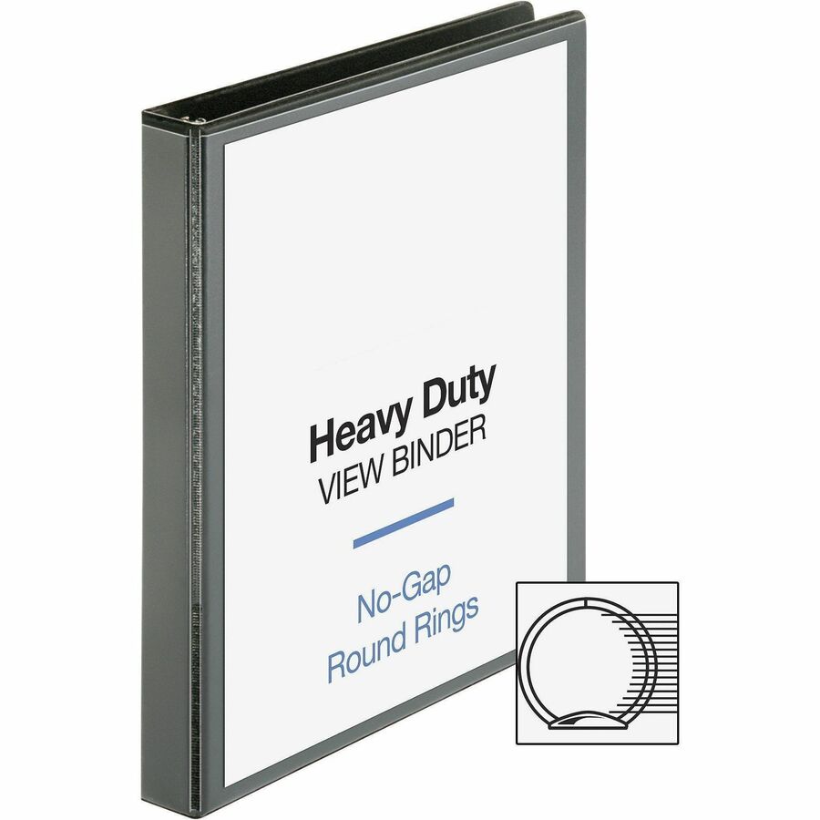 Business Source Heavy-duty View Binder - 1" Binder Capacity - Letter - 8 1/2" x 11" Sheet Size - 225 Sheet Capacity - Fa