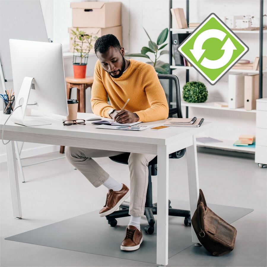 Floortex Evolutionmat Hard Floor Rectangular Chairmat - Hard Floor - 60" Length x 48" Width x 0.075" Depth x 0.080" Thic