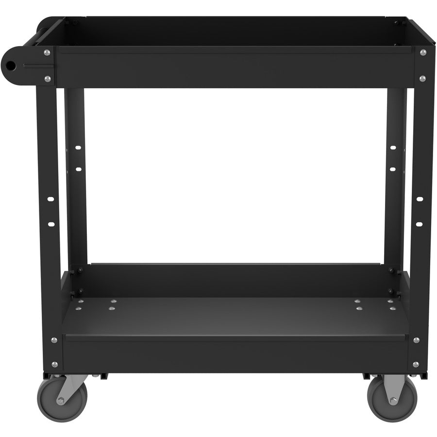 Lorell 59689 Utility Cart - 2 Shelf - 400 lb Load Capacity - Steel - 30" Length x 16" Width x 32" Height - Black - 1 Eac
