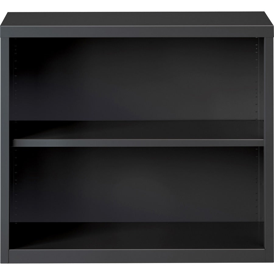 Lorell Fortress Series Bookcase - 30" Height x 34.5" Width x 12.6" Depth - 2 Shelve(s) - Material: Steel - Finish: Charc