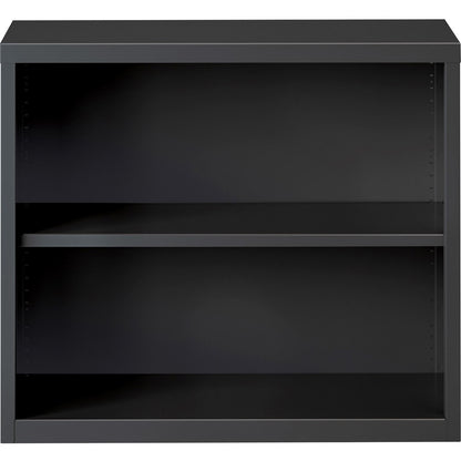 Lorell Fortress Series Bookcase - 30" Height x 34.5" Width x 12.6" Depth - 2 Shelve(s) - Material: Steel - Finish: Charc