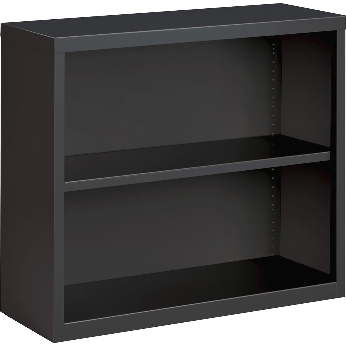 Lorell Fortress Series Bookcase - 30" Height x 34.5" Width x 12.6" Depth - 2 Shelve(s) - Material: Steel - Finish: Charc