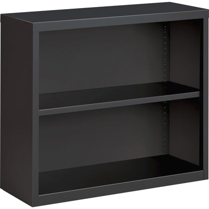 Lorell Fortress Series Bookcase - 30" Height x 34.5" Width x 12.6" Depth - 2 Shelve(s) - Material: Steel - Finish: Charc