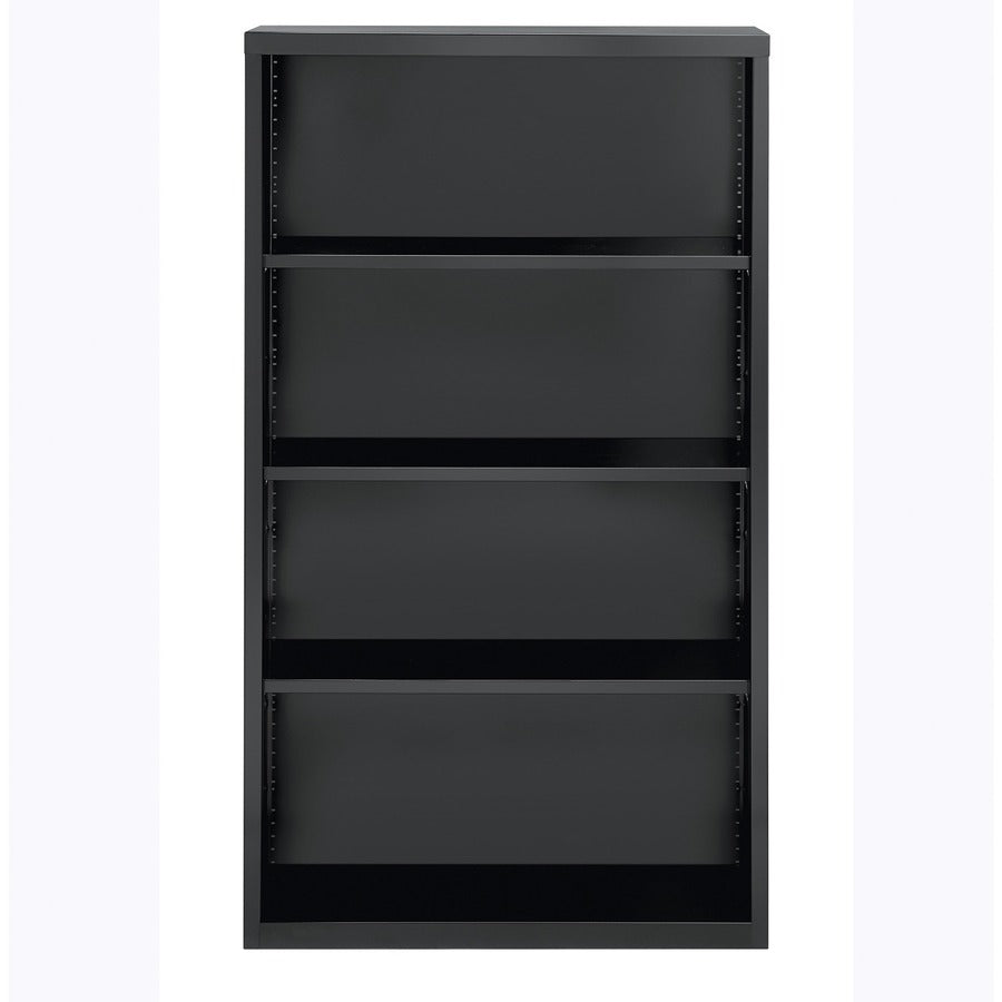 Lorell Fortress Series Bookcase - 60" Height x 34.5" Width x 13" Depth - 4 Shelve(s) - Material: Steel - Finish: Charcoa