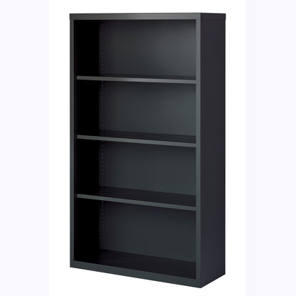 Lorell Fortress Series Bookcase - 60" Height x 34.5" Width x 13" Depth - 4 Shelve(s) - Material: Steel - Finish: Charcoa