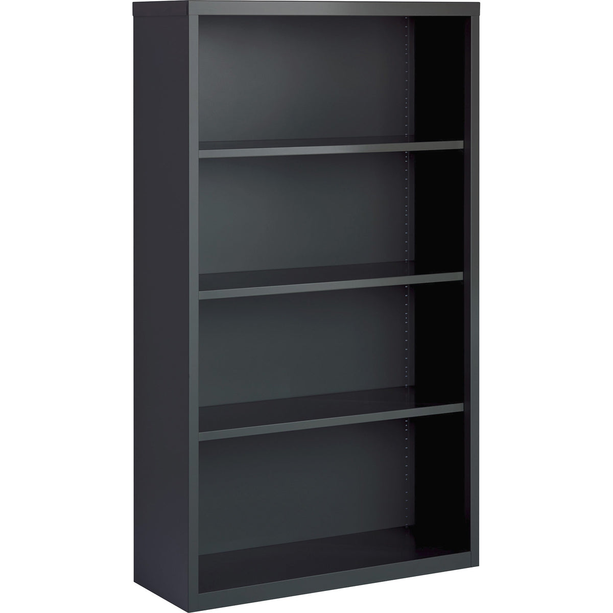 Lorell Fortress Series Bookcase - 60" Height x 34.5" Width x 13" Depth - 4 Shelve(s) - Material: Steel - Finish: Charcoa