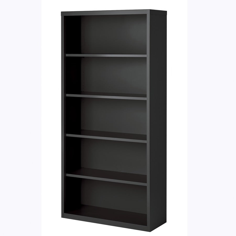 Lorell Fortress Series Bookcase - 72" Height x 34.5" Width x 13" Depth - 5 Shelve(s) - Material: Steel - Finish: Charcoa
