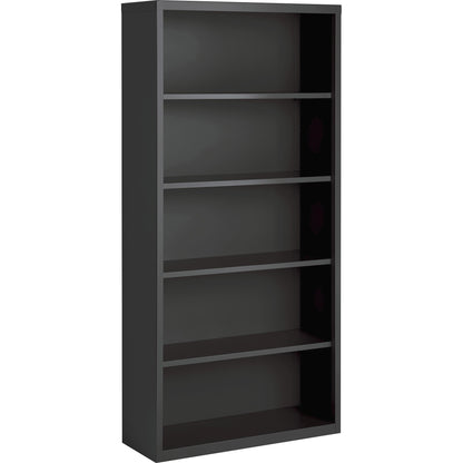 Lorell Fortress Series Bookcase - 72" Height x 34.5" Width x 13" Depth - 5 Shelve(s) - Material: Steel - Finish: Charcoa