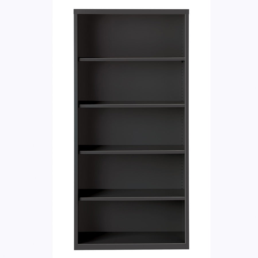 Lorell Fortress Series Bookcase - 72" Height x 34.5" Width x 13" Depth - 5 Shelve(s) - Material: Steel - Finish: Charcoa