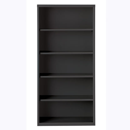 Lorell Fortress Series Bookcase - 72" Height x 34.5" Width x 13" Depth - 5 Shelve(s) - Material: Steel - Finish: Charcoa