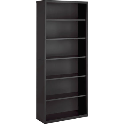 Lorell Fortress Series Bookcase - 82" Height x 34.5" Width x 13" Depth - 6 Shelve(s) - Material: Steel - Finish: Charcoa