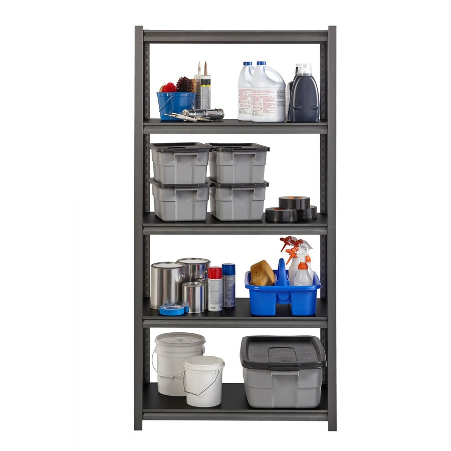 Lorell Iron Horse 3200 lb Capacity Riveted Shelving - 5 Shelf(ves) - 72" Height x 36" Width x 18" Depth - 30% Recycled -