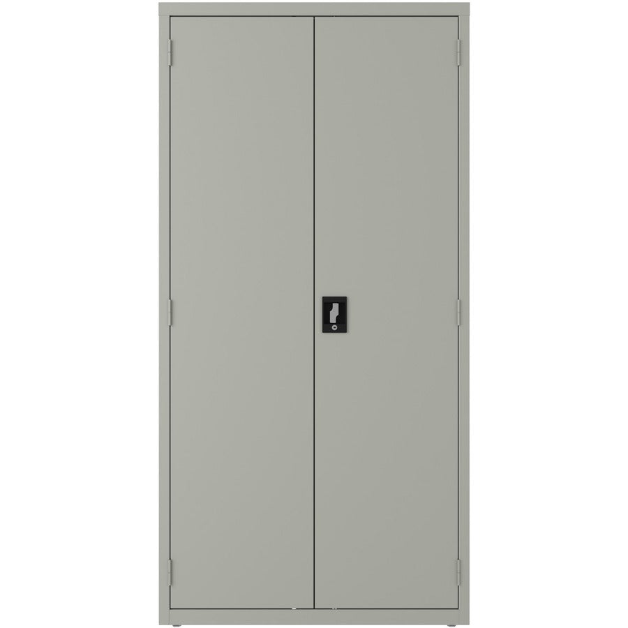 Lorell Fortress Series Wardrobe Cabinet - 18" Length x 36" Width x 72" Height - 2 x Door(s) - Locking Door - Gray - Stee