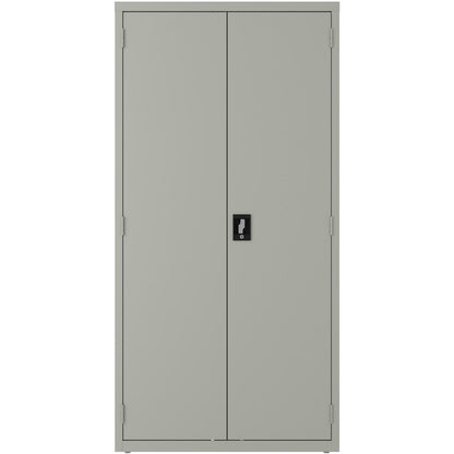 Lorell Fortress Series Wardrobe Cabinet - 18" Length x 36" Width x 72" Height - 2 x Door(s) - Locking Door - Gray - Stee