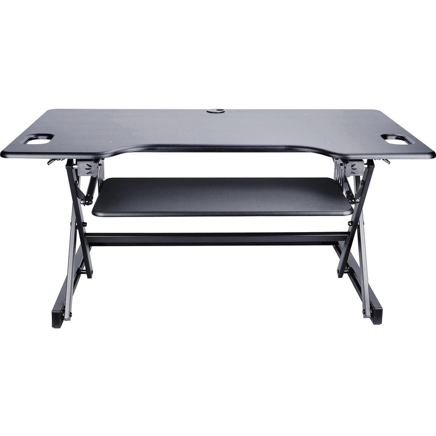 Lorell XL Adjustable Desk/Monitor Riser - 45 lb Load Capacity - 20" Height x 46" Width x 24" Depth - Desktop - Black - 1