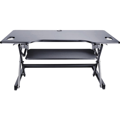 Lorell XL Adjustable Desk/Monitor Riser - 45 lb Load Capacity - 20" Height x 46" Width x 24" Depth - Desktop - Black - 1