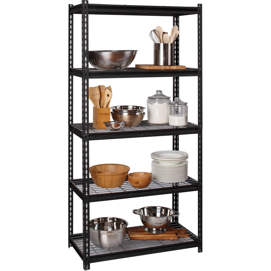 Lorell Wire Deck Shelving - 5 Shelf(ves) - 72" Height x 36" Width x 18" Depth - Easy to Clean, Heavy Duty, Rust Resistan