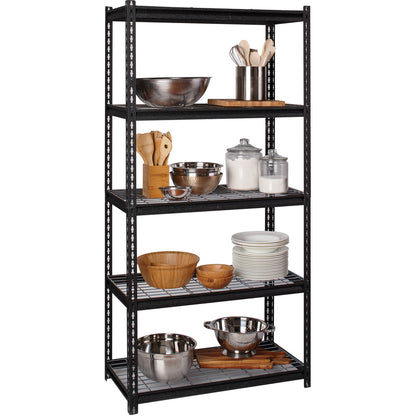 Lorell Wire Deck Shelving - 5 Shelf(ves) - 72" Height x 36" Width x 18" Depth - Easy to Clean, Heavy Duty, Rust Resistan