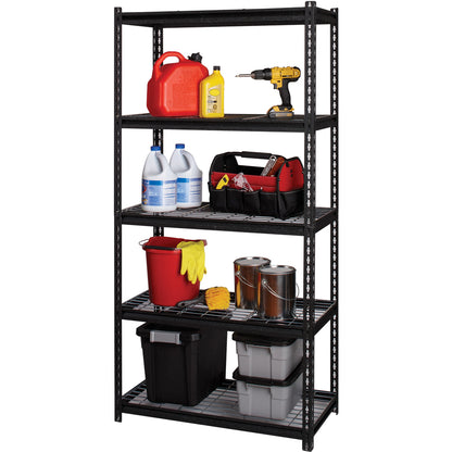Lorell Wire Deck Shelving - 5 Shelf(ves) - 72" Height x 36" Width x 18" Depth - Easy to Clean, Heavy Duty, Rust Resistan