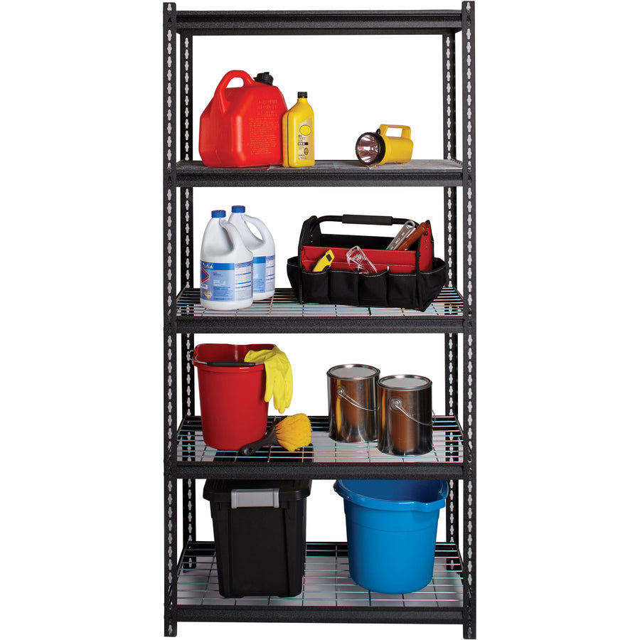 Lorell Wire Deck Shelving - 5 Shelf(ves) - 72" Height x 36" Width x 18" Depth - Easy to Clean, Heavy Duty, Rust Resistan