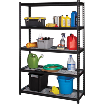 Lorell Wire Deck Shelving - 5 Shelf(ves) - 72" Height x 48" Width x 18" Depth - Easy to Clean, Heavy Duty, Rust Resistan