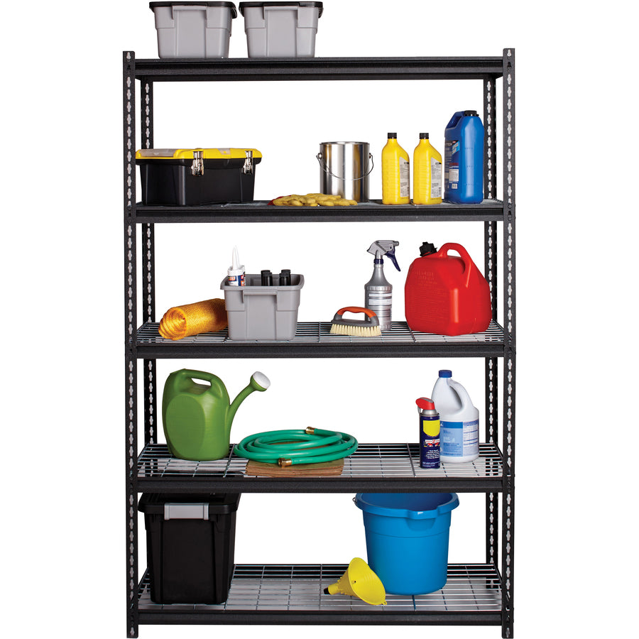 Lorell Wire Deck Shelving - 5 Shelf(ves) - 72" Height x 48" Width x 18" Depth - Easy to Clean, Heavy Duty, Rust Resistan