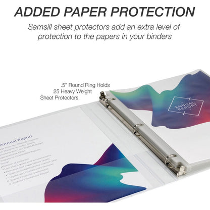 Samsill Economy View Binder - 1/2" Binder Capacity - Letter - 8 1/2" x 11" Sheet Size - 100 Sheet Capacity - 3 Ring - 12