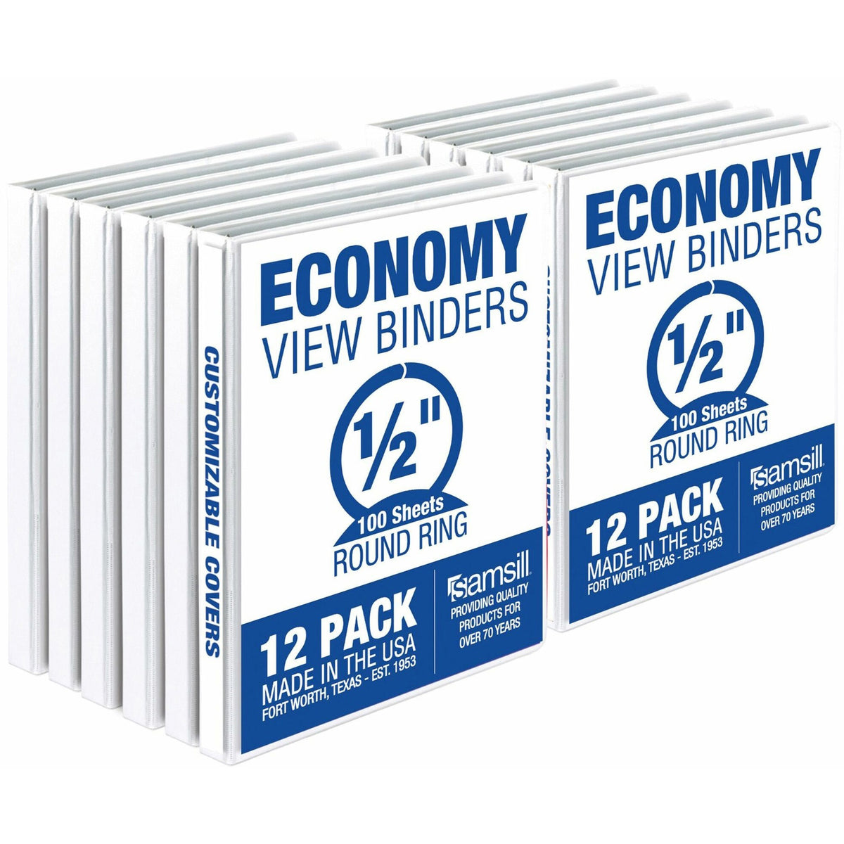 Samsill Economy View Binder - 1/2" Binder Capacity - Letter - 8 1/2" x 11" Sheet Size - 100 Sheet Capacity - 3 Ring - 12