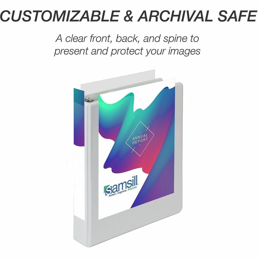Samsill View Binder - 1" Binder Capacity - 5 1/2" x 8 1/2" Sheet Size - 3 Ring - Fastener: Round Ring - Pocket: 2, Inter