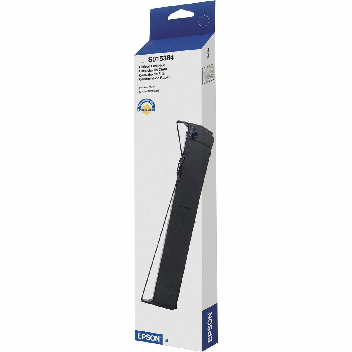 Epson S015384 Dot Matrix Ribbon Cartridge - Black - 1 Each - 15000000 Characters