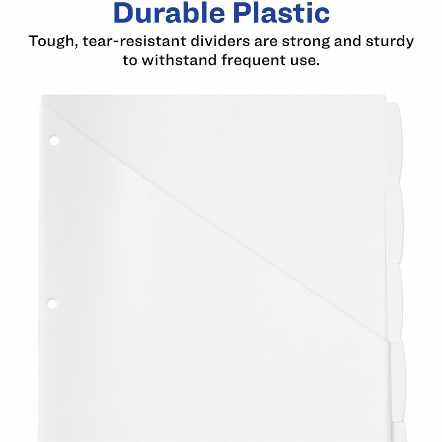 Avery® Write & Erase Pocket Plastic Dividers - 5 x Divider(s) - 5 Write-on Tab(s) - 5 - 5 Tab(s)/Set - 1 Set